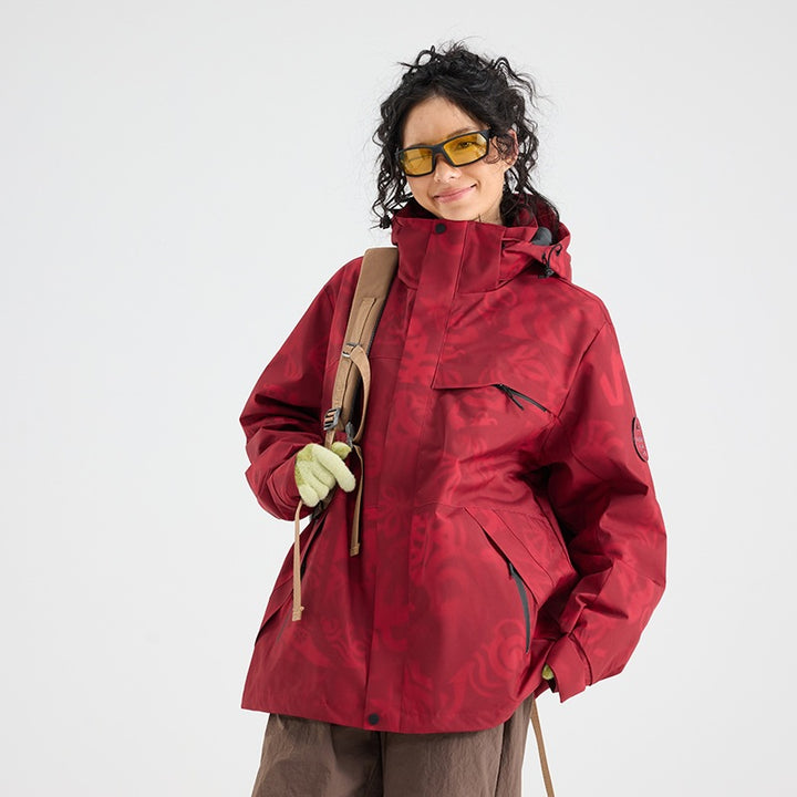 Herren Wasserdichte Outdoor-Softshelljacke mit Kapuze, hohem Stehkragen & Reißverschlusstaschen Echoarchiv