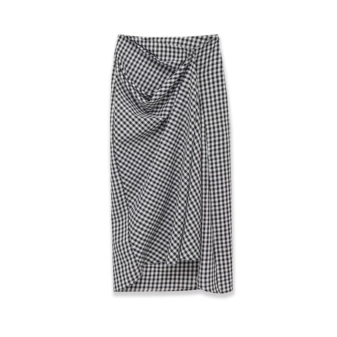 Damen Midirock mit Wickeldetail und Vichy-Karos Echoarchiv