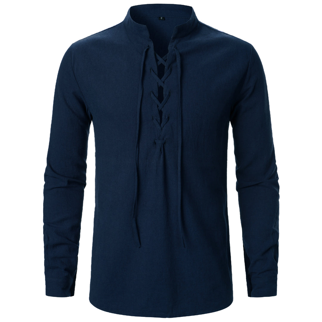 Herren Langarmshirt mit Schnürung Echoarchiv