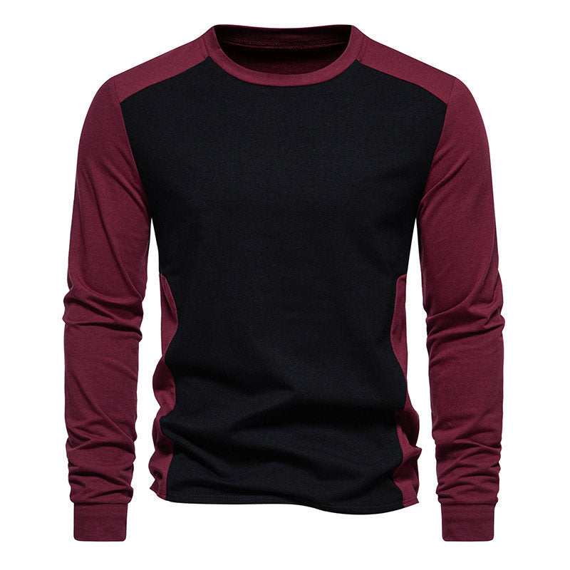 Herren Langarm-T-Shirt mit kontrastierenden Ärmeln und bequemer Passform Echoarchiv