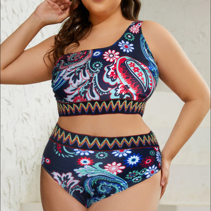 Damen Zweiteiliges Bikini-Set mit modischem Hochschnitt und floralem Design Echo Archiv