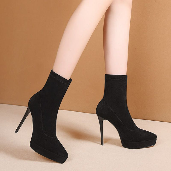 Damen Sock-Stiefelette mit Plateau und hohem Stiletto Echo Archiv