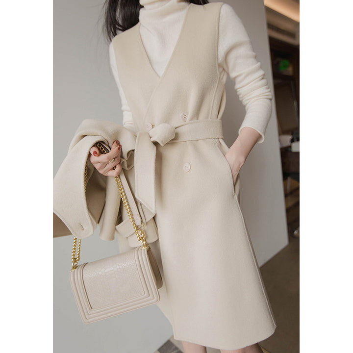 Damen Elegante Übergangsjacke mit Taillengürtel Echoarchiv