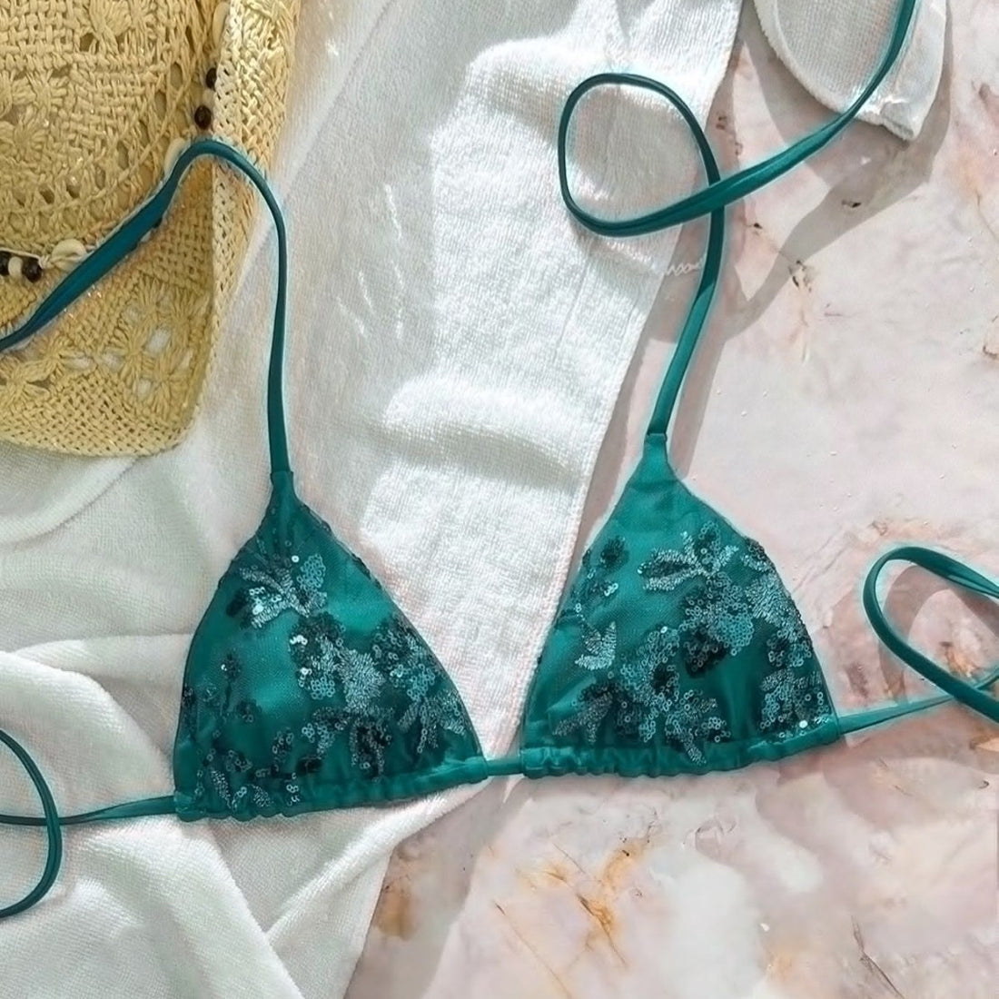 Damen Triangel-Bikini mit funkelnden Pailletten – Maréssa