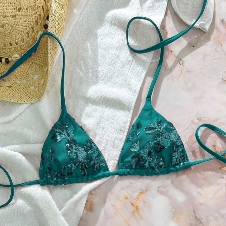 Damen Triangel-Bikini mit funkelnden Pailletten Echo Archiv
