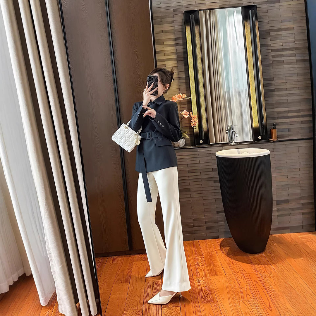 Damen Modischer Blazer mit Gürtel Echoarchiv