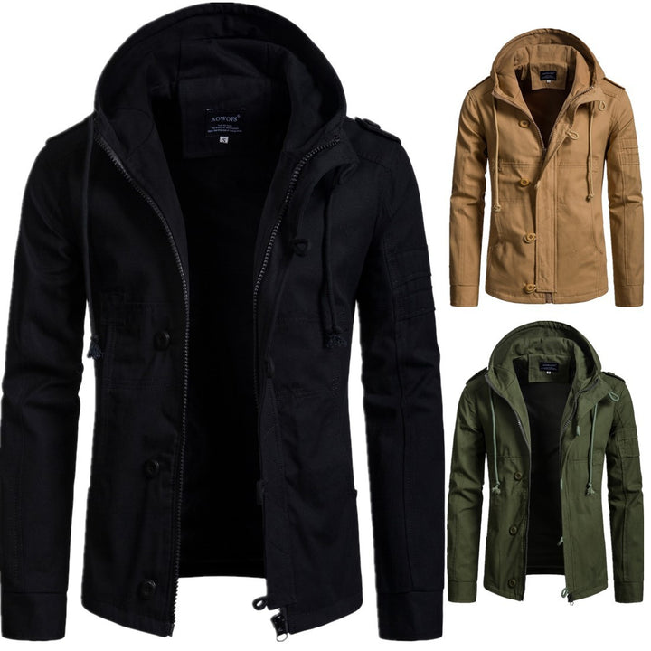 Herren funktionale Outdoor-Jacke mit hohem Kragen und praktischen Taschen Echoarchiv