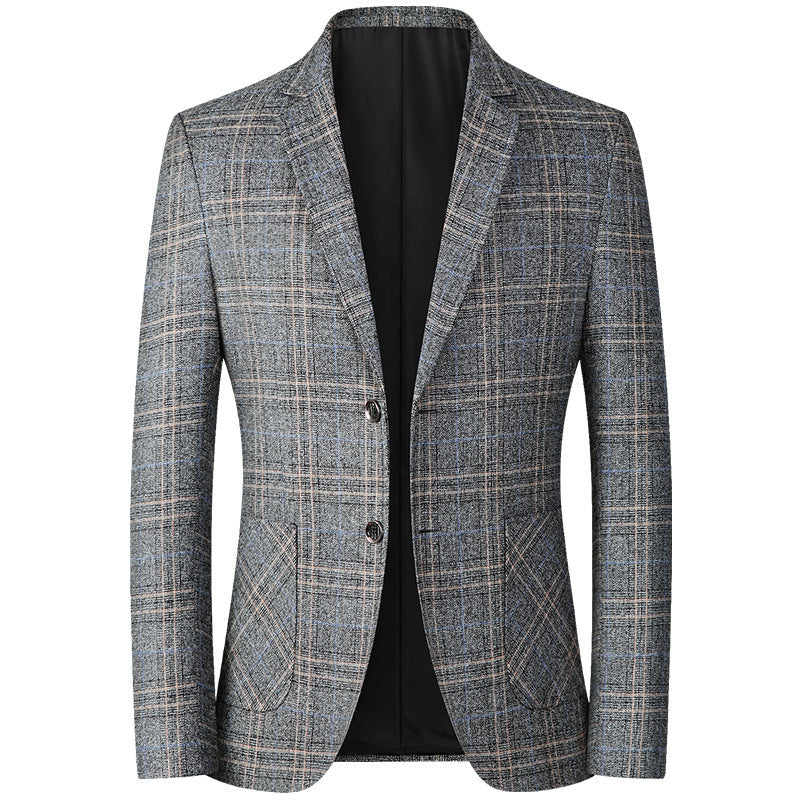 Herren Modernes Karomuster-Sakko im Heritage-Look mit fallendem Revers – Tianoro