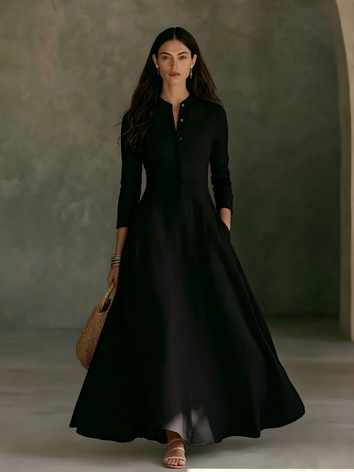 Damen Elegantes Langarm Maxikleid Echo Archiv