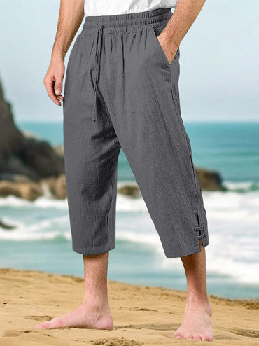 Herren lässige Capri-Hose mit verstellbarem Bund und praktischen Seitentaschen Echoarchiv