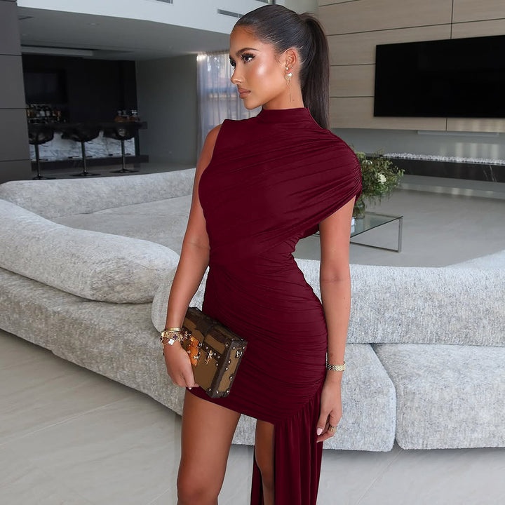 Damen Cocktailkleid mit asymmetrischem Schnitt und raffinierten Drapierungen Echo Archiv