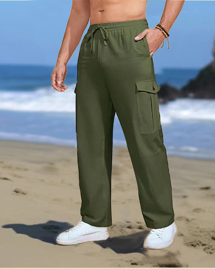 Herren Casual Cargo-Hose mit verstellbarem Bund und funktionalen Seitentaschen Echoarchiv