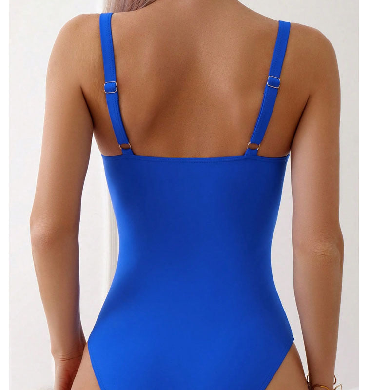 Damen Einteiler Badeanzug mit modischem Cut-Out und elegantem Gold-Detail Echo Archiv