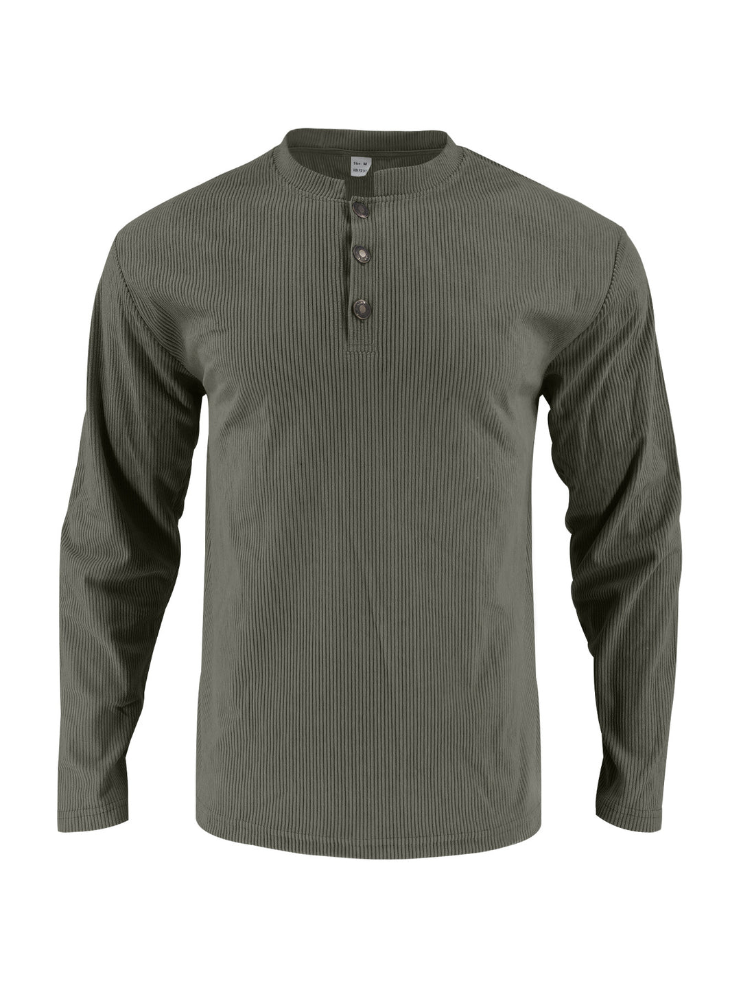 Herren Langarmshirt mit modischer Stehkragen und Knopfleiste Echoarchiv