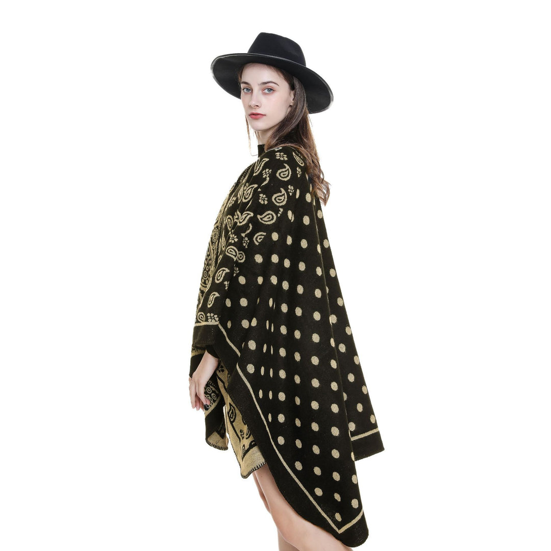 Damen Oversize-Jacquard-Umhang mit Paisley-Patchwork-Optik Echo Archiv