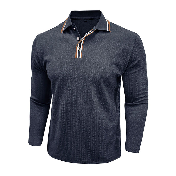 Herren Poloshirt mit strukturierter Oberfläche und modischem Kragen Echoarchiv