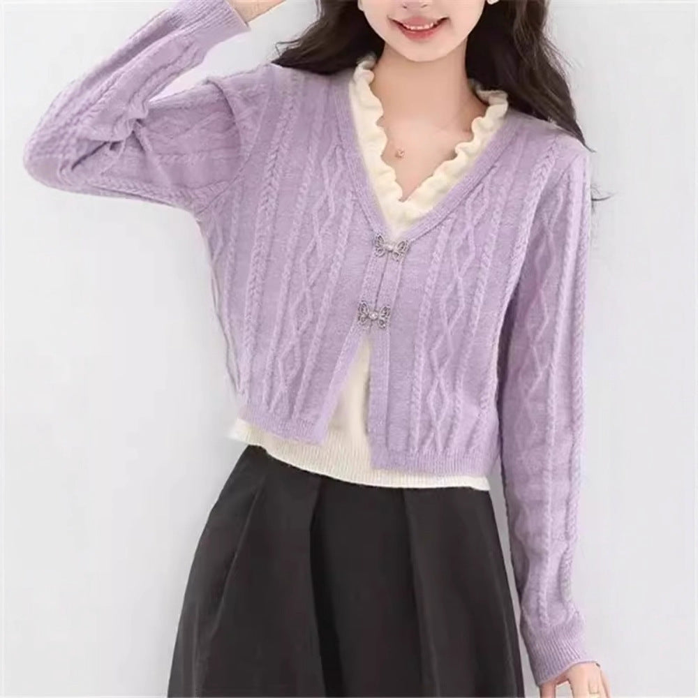 Damen Strickjacke mit V-Ausschnitt Echo Archiv