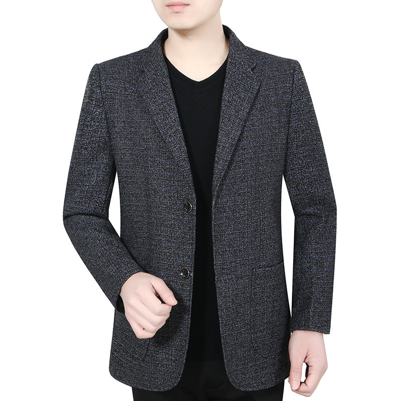 Herren Glencheck-Sakko Slim Fit aus Wollmischung mit dezentem Overcheck – Tianoro