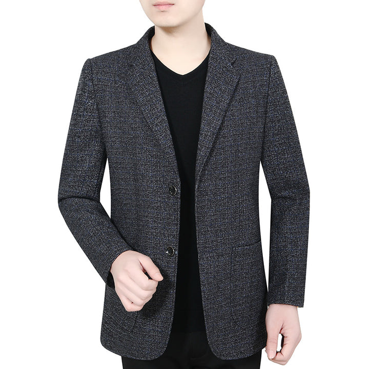 Herren Glencheck-Sakko Slim Fit aus Wollmischung mit dezentem Overcheck – Tianoro