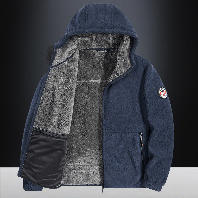 Herren Gemütliche Fleecejacke mit Kapuze Echo Archiv