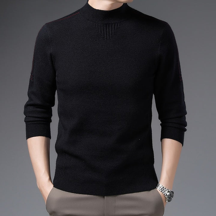 Herren Slim-Fit Strukturierter Feinstrickpullover mit kurzem Schlauchkragen und gerippten Säumen Echo Archiv
