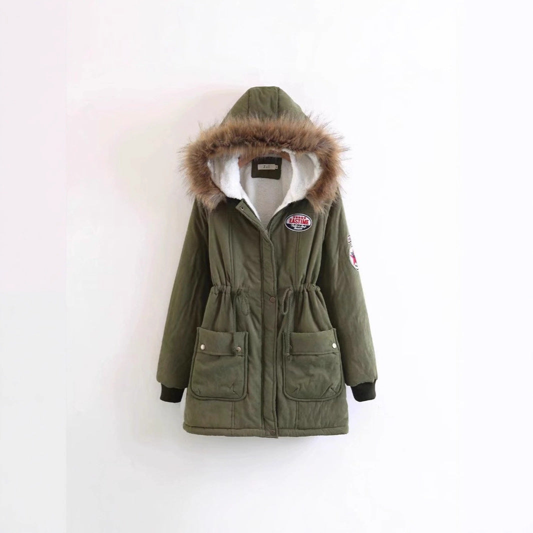 Damen Langer Utility-Parka mit Teddyfutter, Kapuze mit Kunstfell und Kordelzug – Avérine