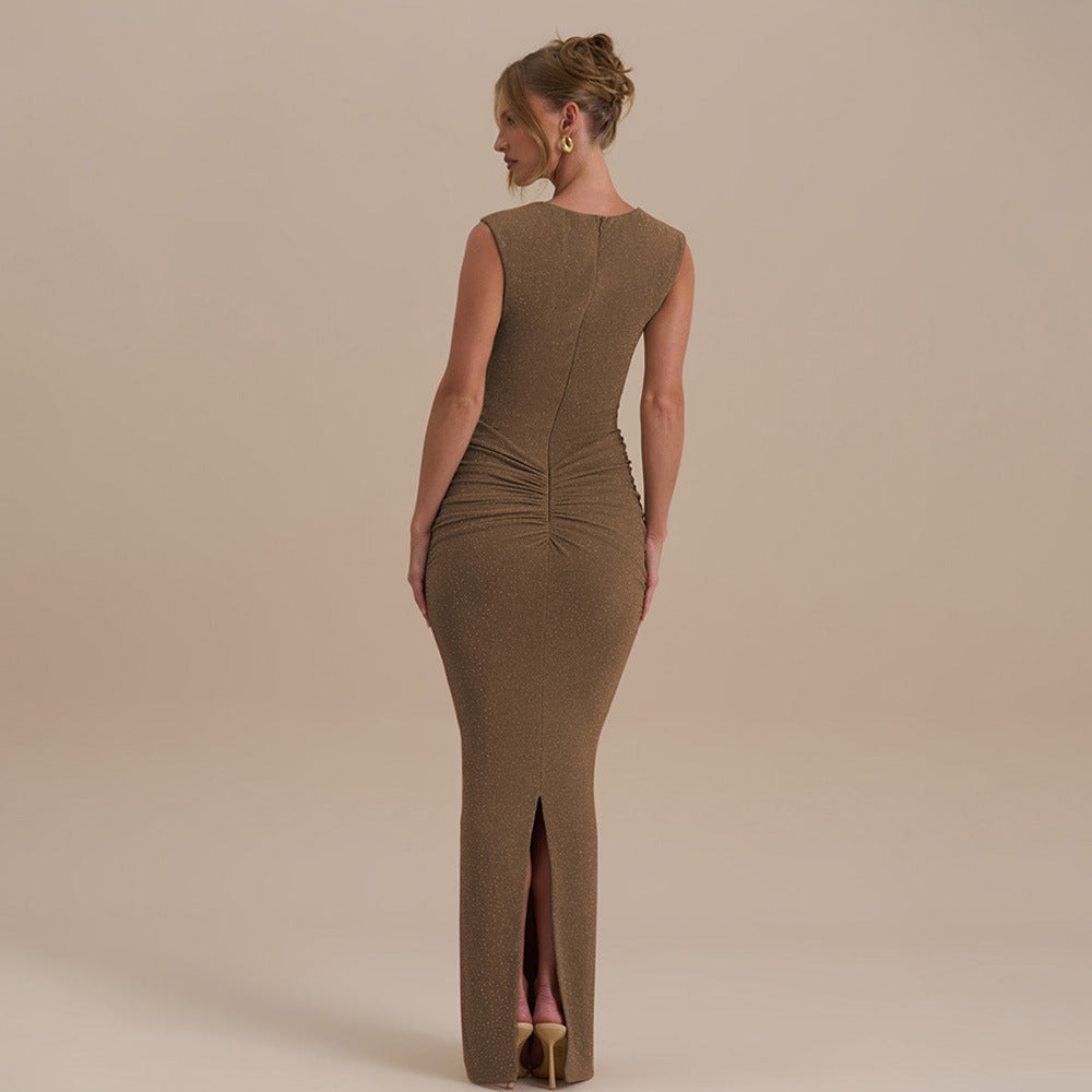 Damen Maxikleid mit elegantem Raffungsdesign und taillierter Silhouette Echo Archiv