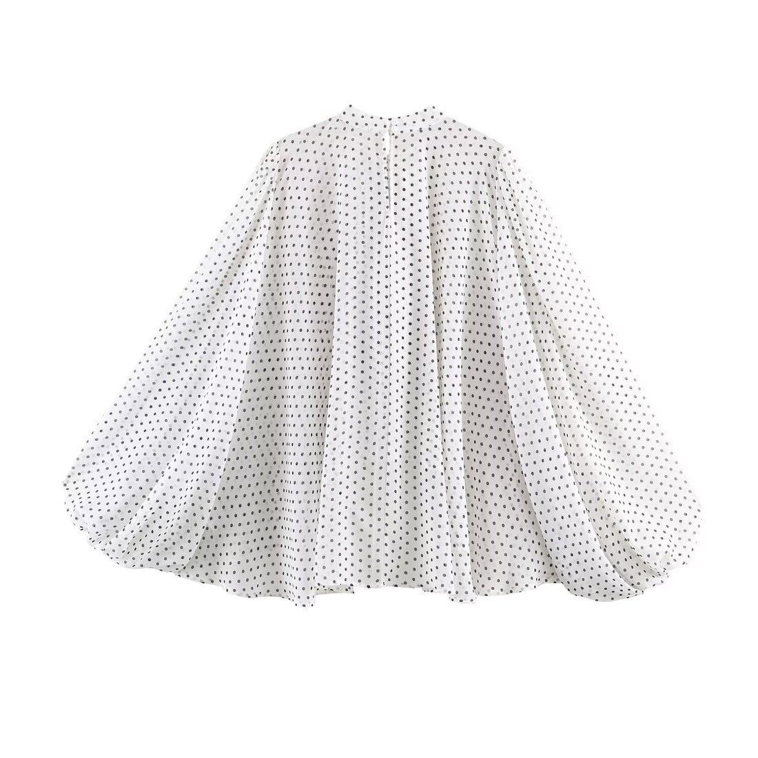 Damen Weite Chiffon‑Bluse mit Schleifenkragen und voluminösen Ballonärmeln Echoarchiv