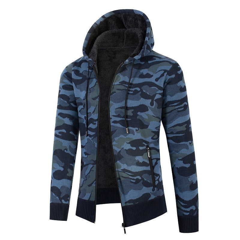 Herren lässige Jacke mit Fleece-Futter und Camouflage-Muster Echoarchiv