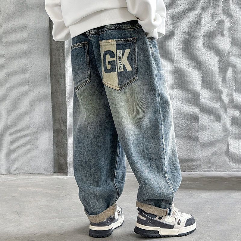 Herren lässige Weit geschnittene Jeans Echo Archiv