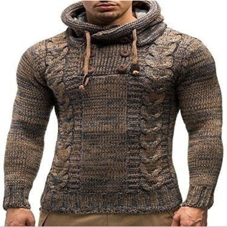 Herren Kapuzenpullover mit strukturiertem Strickmuster Echoarchiv