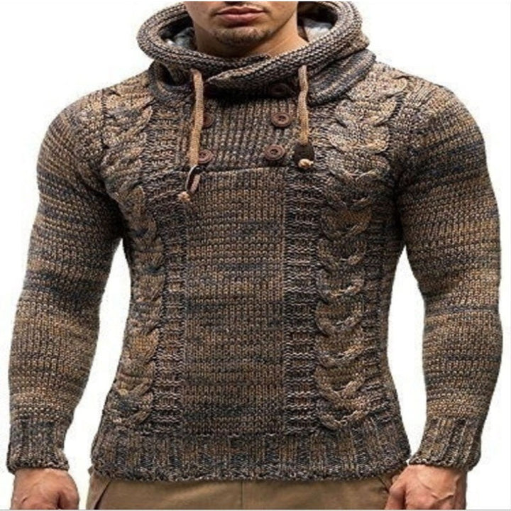 Herren Kapuzenpullover mit strukturiertem Strickmuster Echoarchiv
