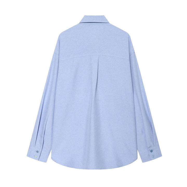 Damen Oversize-Hemd mit Bindeschlaufen, verdeckter Knopfleiste und Tunnelzugsaum Echo Archiv