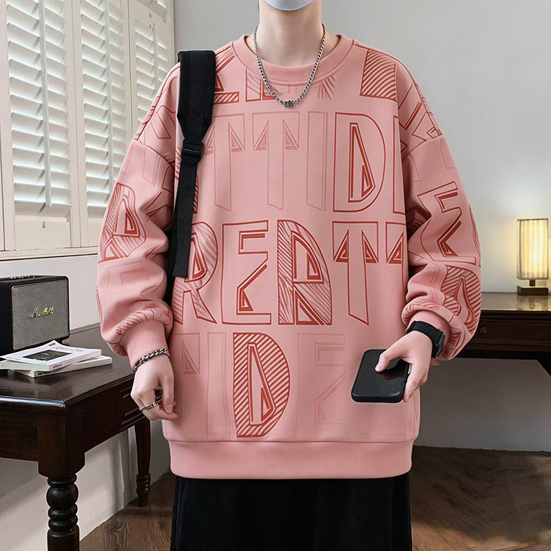 Herren Oversized-Sweatshirt mit großflächigem Lettering-Print und geripptem Saum Echo Archiv