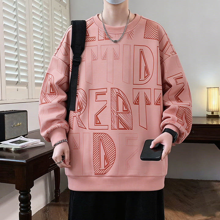 Herren Oversized-Sweatshirt mit großflächigem Lettering-Print und geripptem Saum Echo Archiv
