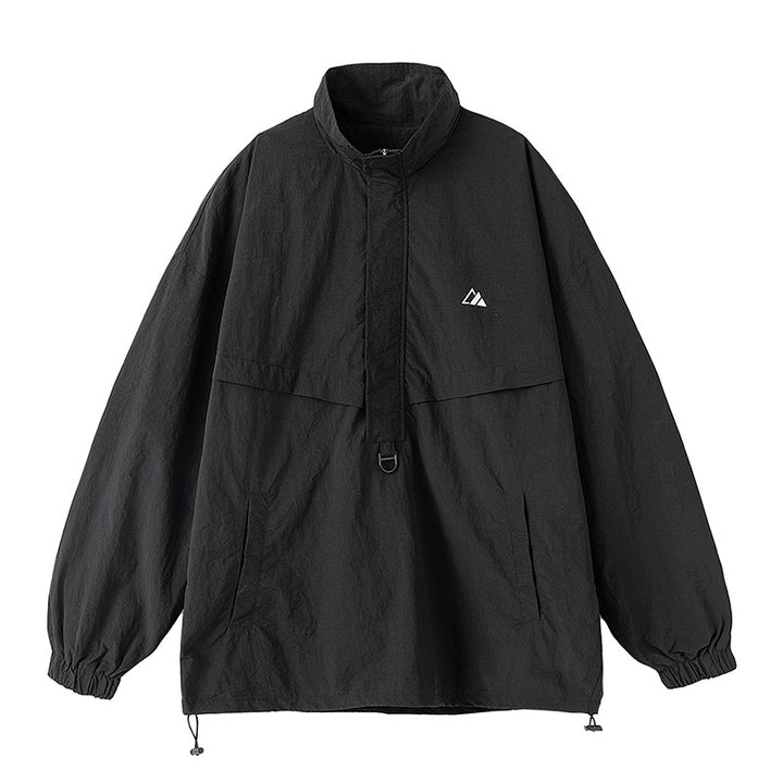 Unisex Leichter Oversize-Anorak mit halbem Reißverschluss, Utility-D-Ring und verstellbarem Saum Echo Archiv