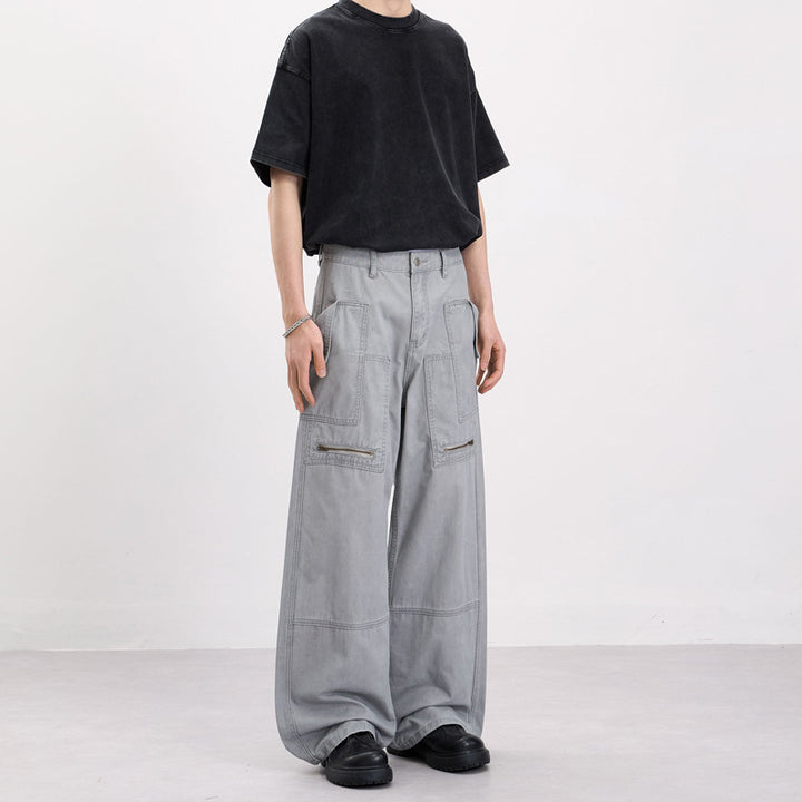 Herren Baggy-Cargohose im Workwear-Stil mit großen aufgesetzten Taschen und Zipper-Details Echo Archiv