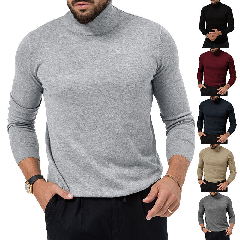 Herren eleganter Rollkragenpullover mit strukturierter Oberfläche und hochwertigem Baumwollmix Echoarchiv