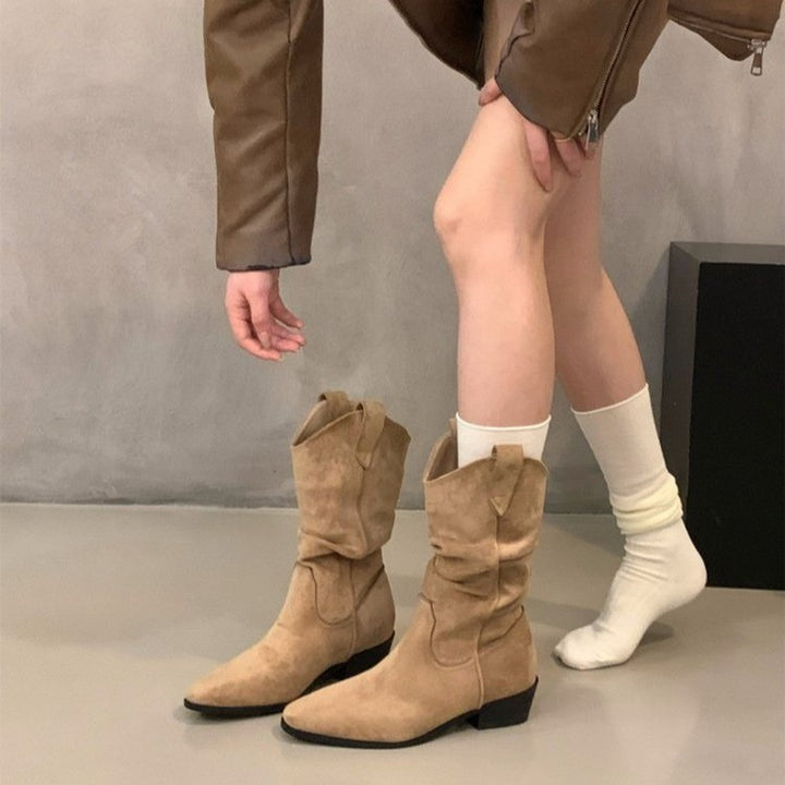 Damen Modische Wildlederstiefeletten Echo Archiv