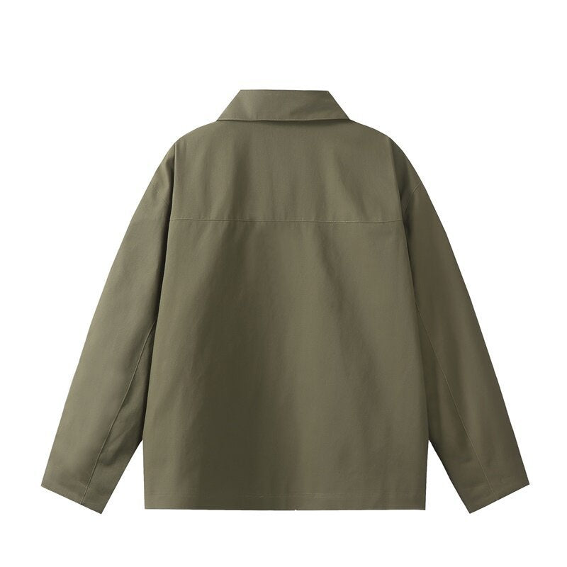 Herren Utility-Worker-Jacke mit durchgehendem Reißverschluss, aufgesetzten Taschen und geradem Schnitt Echoarchiv