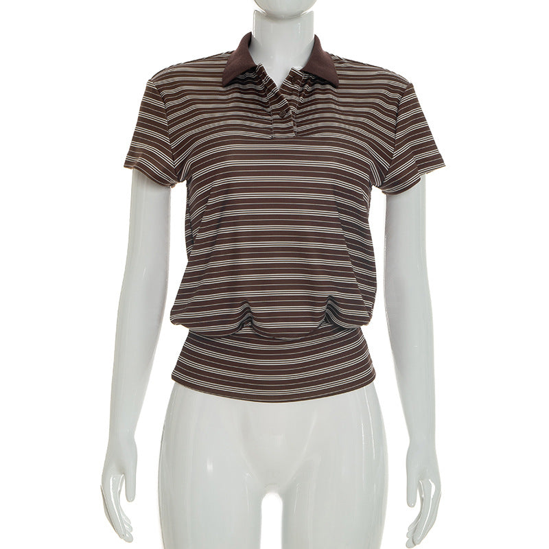 Damen Polo-Shirt mit modernem Streifenmuster und lässigem Schnitt Echo Archiv