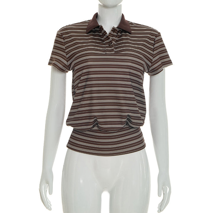 Damen Polo-Shirt mit modernem Streifenmuster und lässigem Schnitt Echo Archiv