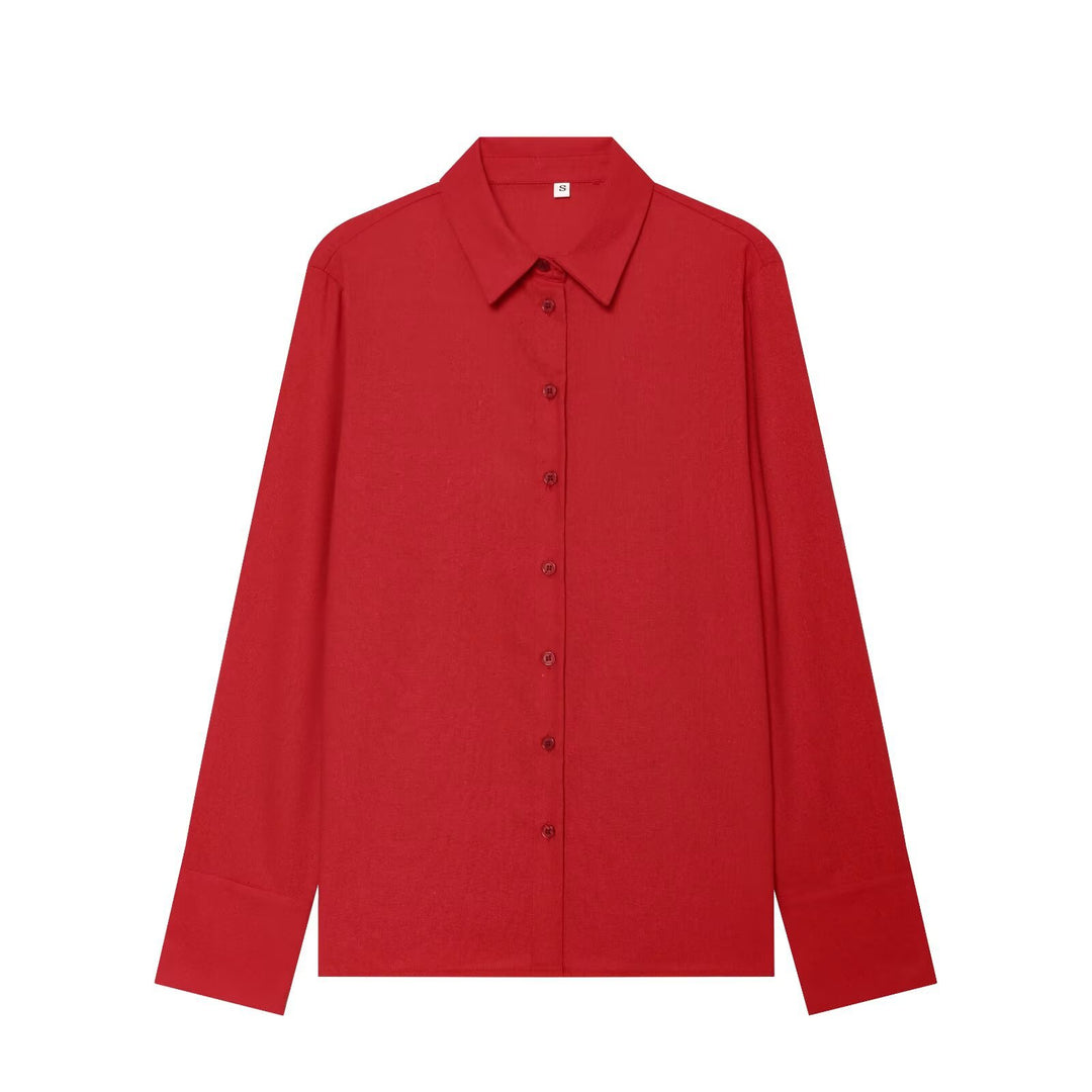 Damen Oversized Seidenimitat-Hemdbluse mit Kentkragen und Manschetten Echo Archiv