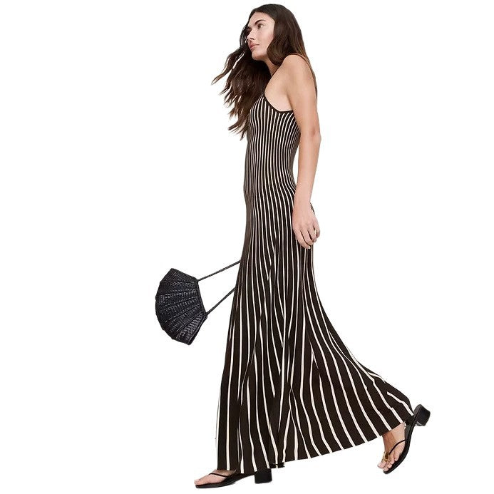 Damen nan elegantes Maxikleid im Unterkleid-Stil mit Spaghettiträgern, tailliertem Schnitt und weitem Saum Echo Archiv