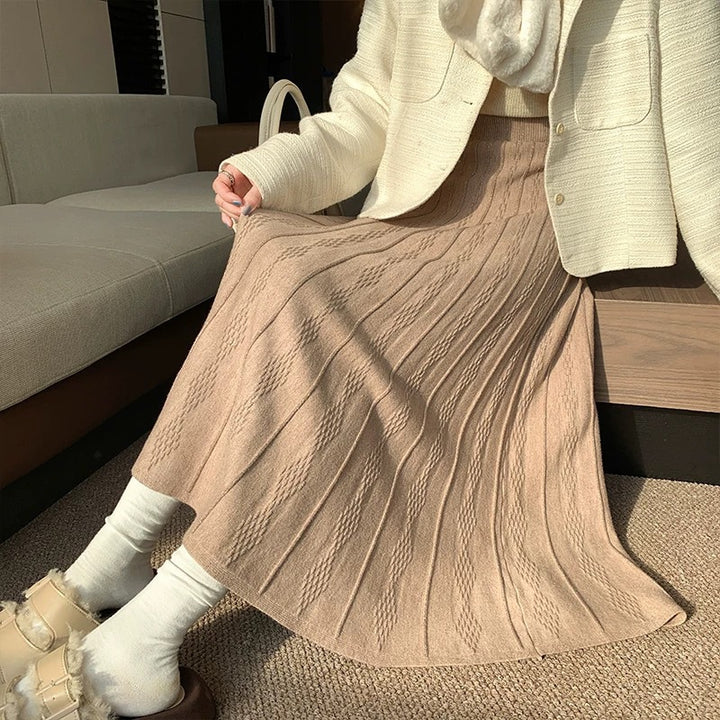 Damen Eleganter Maxirock mit strukturiertem Design Echo Archiv