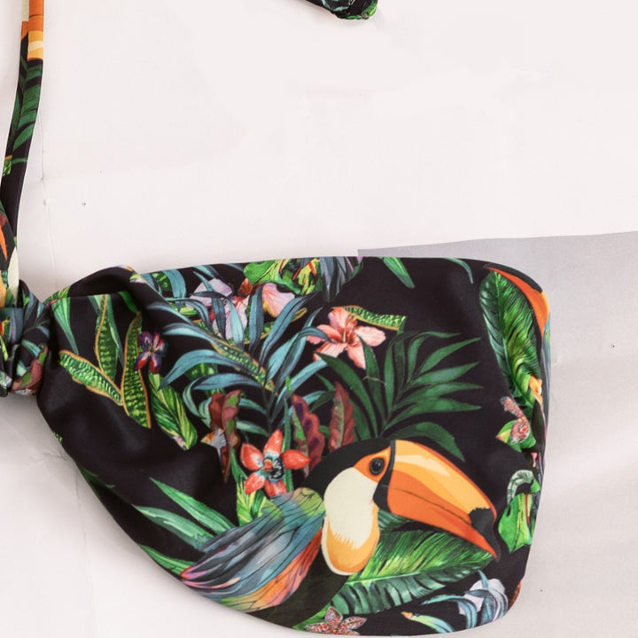 Damen Bandeau-Bikini mit tropischem Blütenmuster Echo Archiv