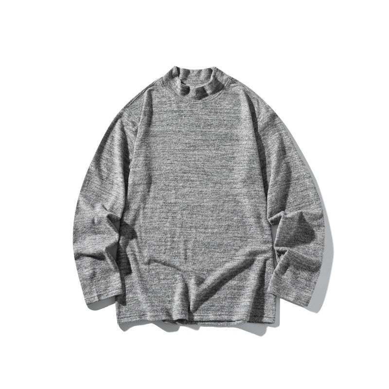 Unisex Feinstrick-Mockneck-Pullover mit melierter Struktur und relaxed Fit Echoarchiv