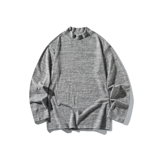 Unisex Feinstrick-Mockneck-Pullover mit melierter Struktur und relaxed Fit Echoarchiv