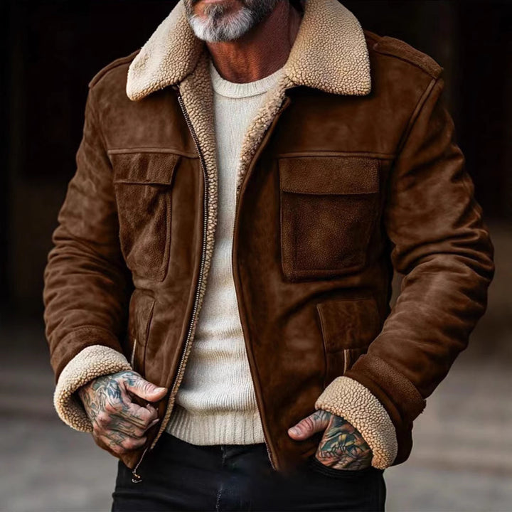Herren Fliegerjacke aus Wildleder mit warmem Schafsfutter Echoarchiv