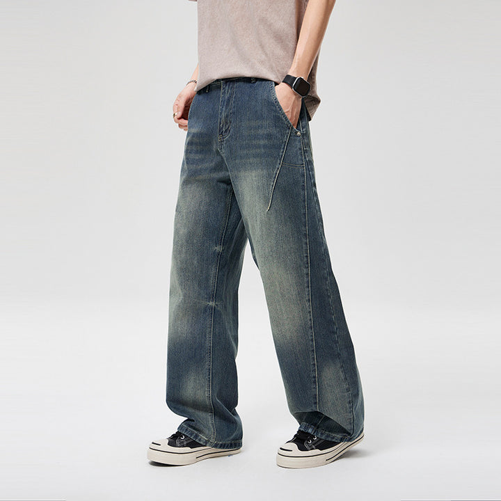 Herren Weite Baggy-Jeans mit hohem Bund, konischer Knöchelpassform und elastischem Tunnelzug Echoarchiv